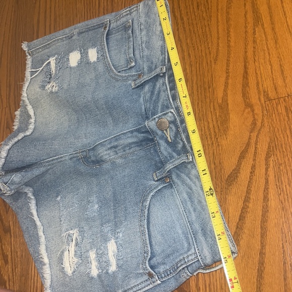 High Rise Distressed Denim Shorts - Picture 13 of 16